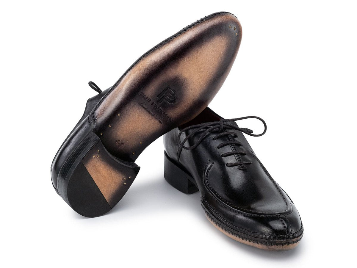 Paul Parkman Opanka Stitched Men's Custom Made Split Toe Black Leather Oxford Shoes 054 - Blk by Paul Parkman – Don't Panic Shoes