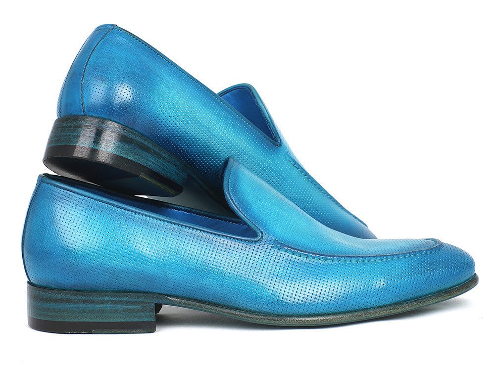 Paul Parkman Perforated Leather Loafers Turquoise (Id874 - Trq) by Paul Parkman – Don't Panic Shoes