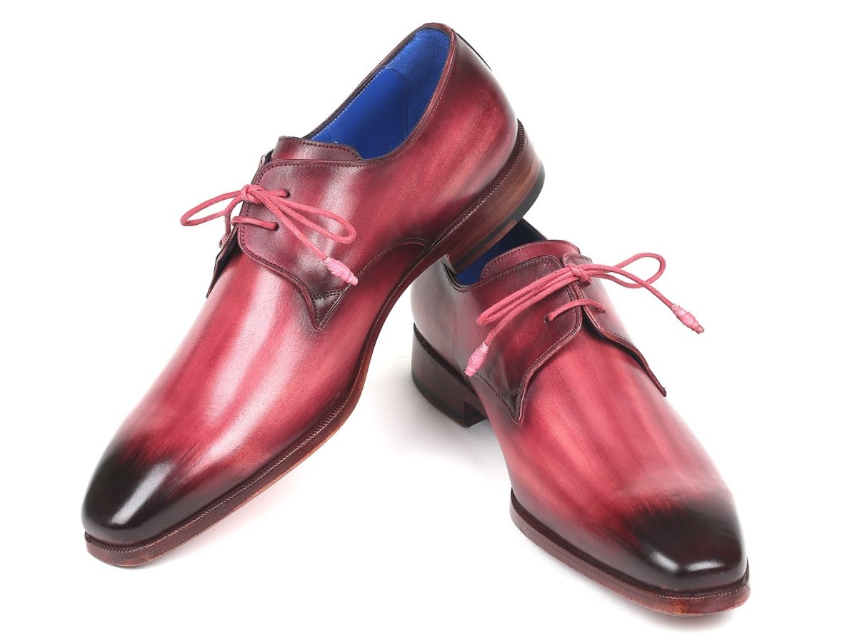 Paul Parkman Pink And Purple Hand - Painted Derby Shoes (Id326 - Pnp) by Paul Parkman – Don't Panic Shoes