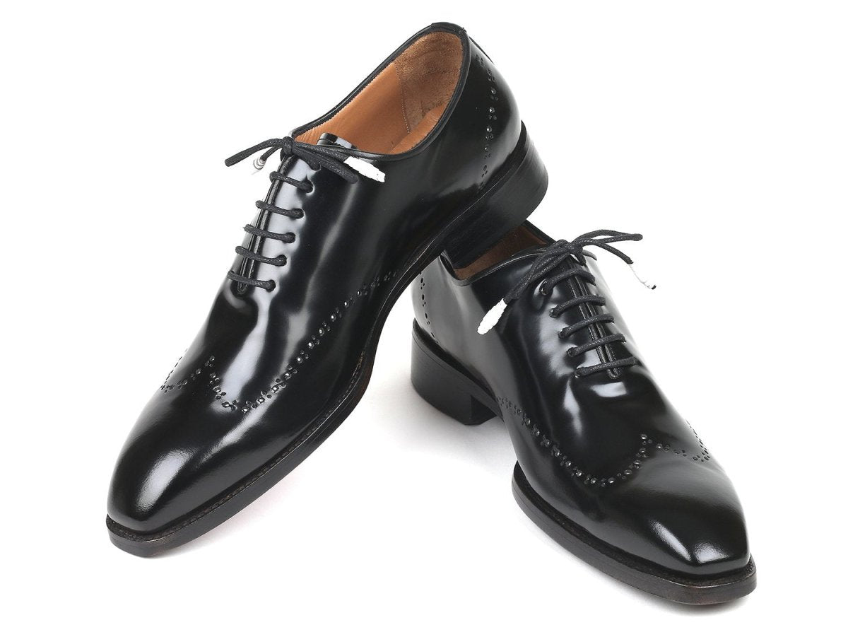Paul Parkman Polished Leather Goodyear Welted WIngtip Oxfords in Black Shoes by Paul Parkman – Don't Panic Shoes