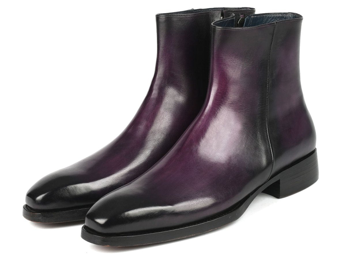 Paul Parkman Purple Burnished Side Zipper Boots Goodyear Welted (IdBt3955 - Prp) by Paul Parkman – Don't Panic Shoes