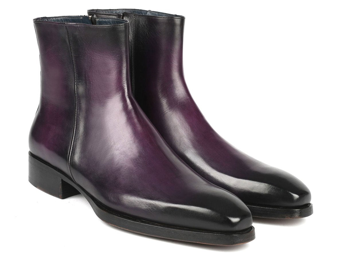 Paul Parkman Purple Burnished Side Zipper Boots Goodyear Welted (IdBt3955 - Prp) by Paul Parkman – Don't Panic Shoes