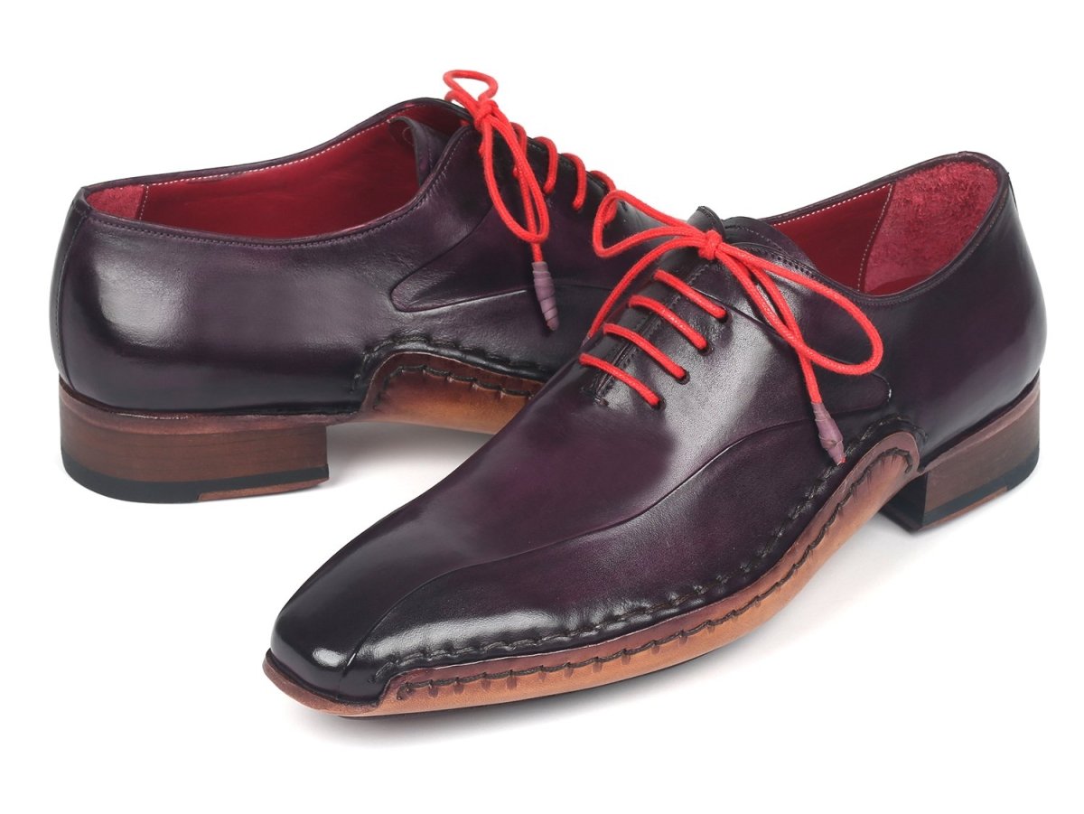 Paul Parkman Purple Leather Oxfords Side Hand - Sewn (Id018 - Prp) by Paul Parkman – Don't Panic Shoes