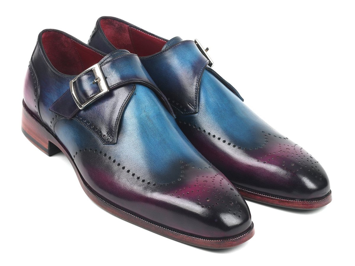 Paul Parkman Single Monkstraps Blue And Purple (Id948 - Blu - Prp) by Paul Parkman – Don't Panic Shoes