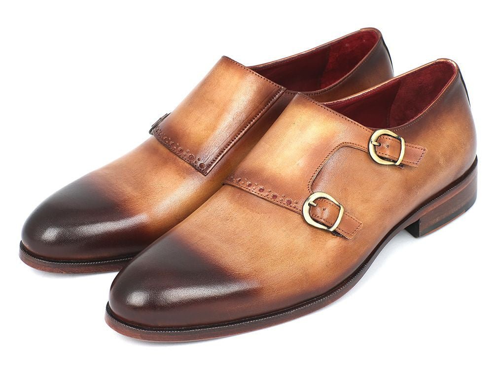Paul Parkman Two Tone Double Monkstrap Shoes (IdHt54 - Cml) by Paul Parkman – Don't Panic Shoes