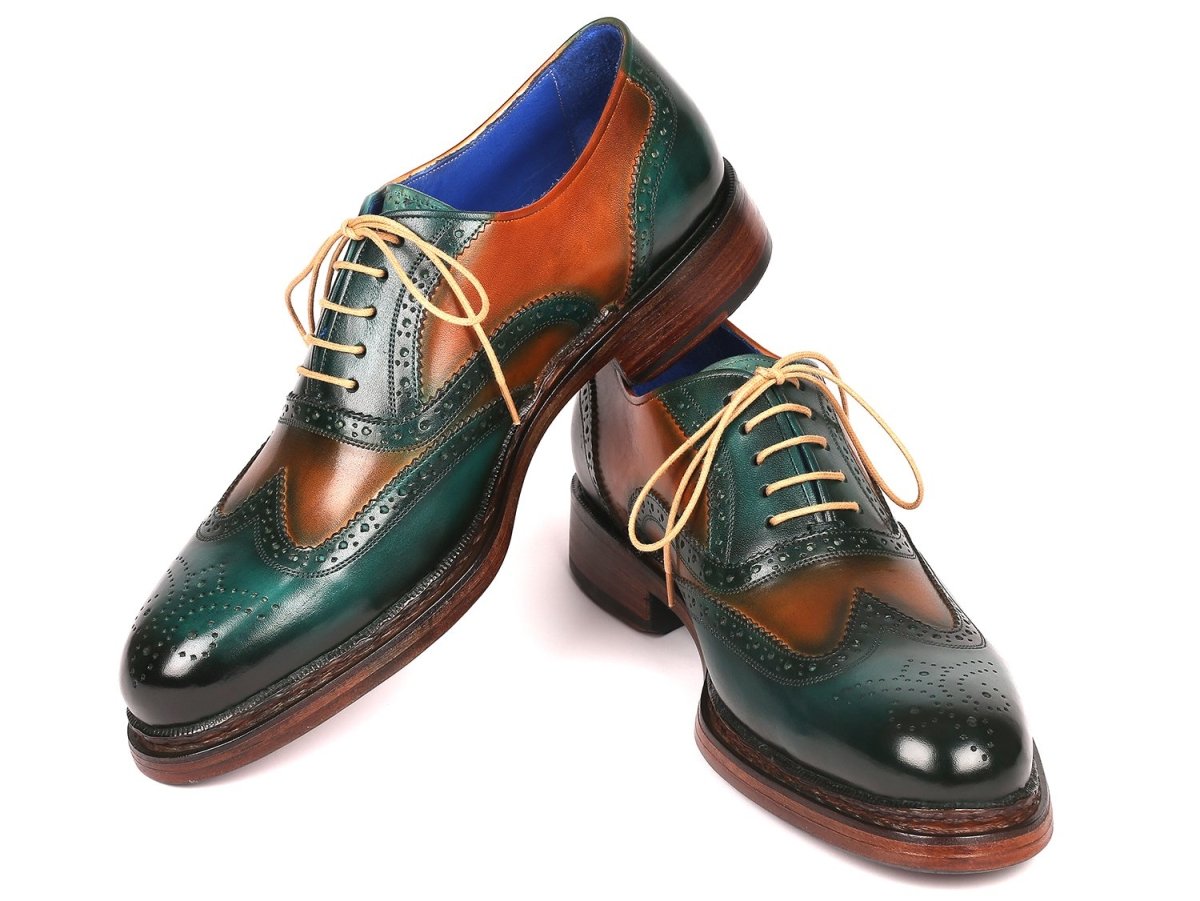 Paul Parkman Wingtip Oxfords Goodyear Welted Green And Tobacco (Id027 - Grn - Tab) by Paul Parkman – Don't Panic Shoes