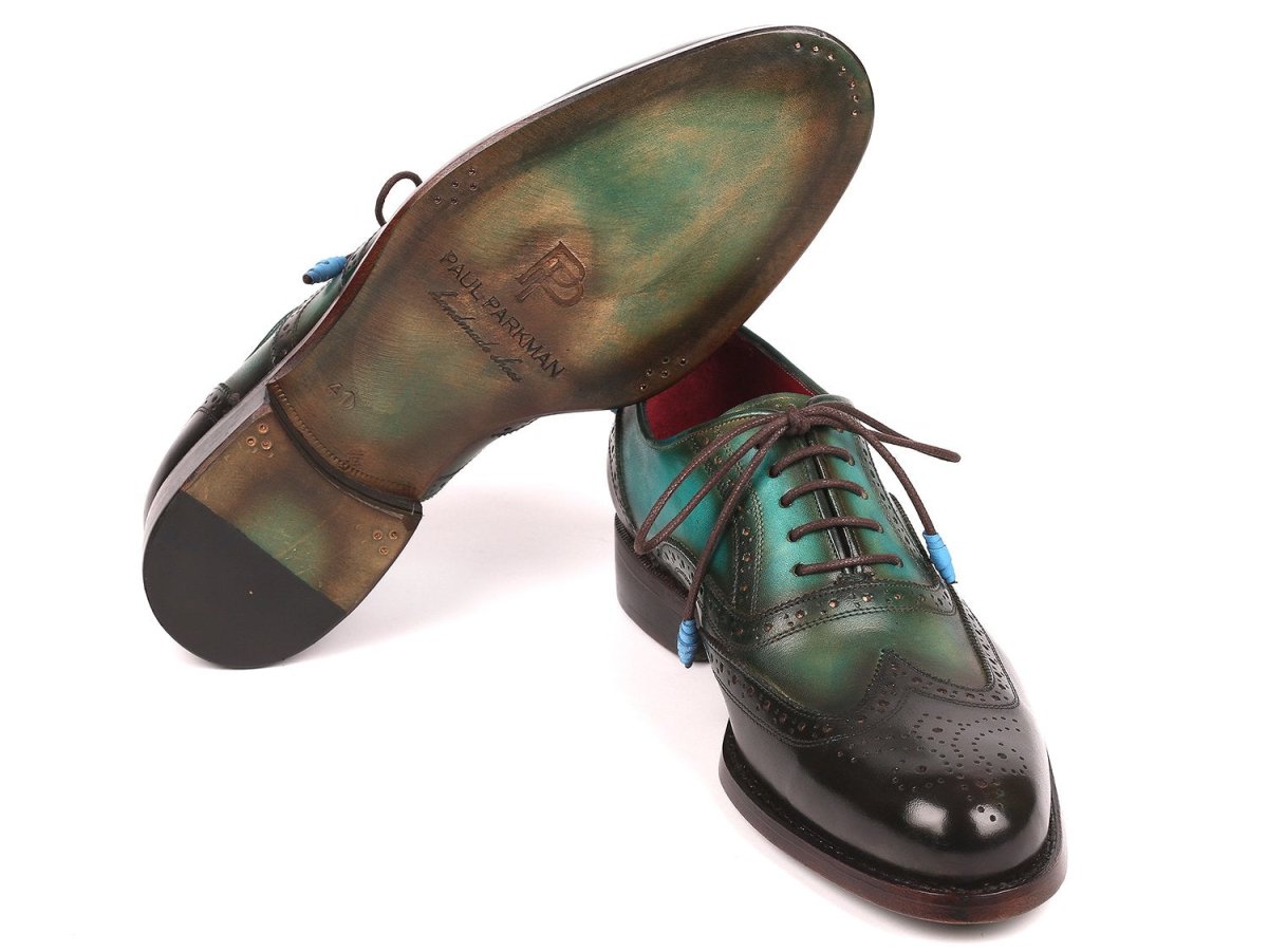 Paul Parkman WIngtip Oxfords Goodyear Welted in Brown And Green Shoes by Paul Parkman – Don't Panic Shoes