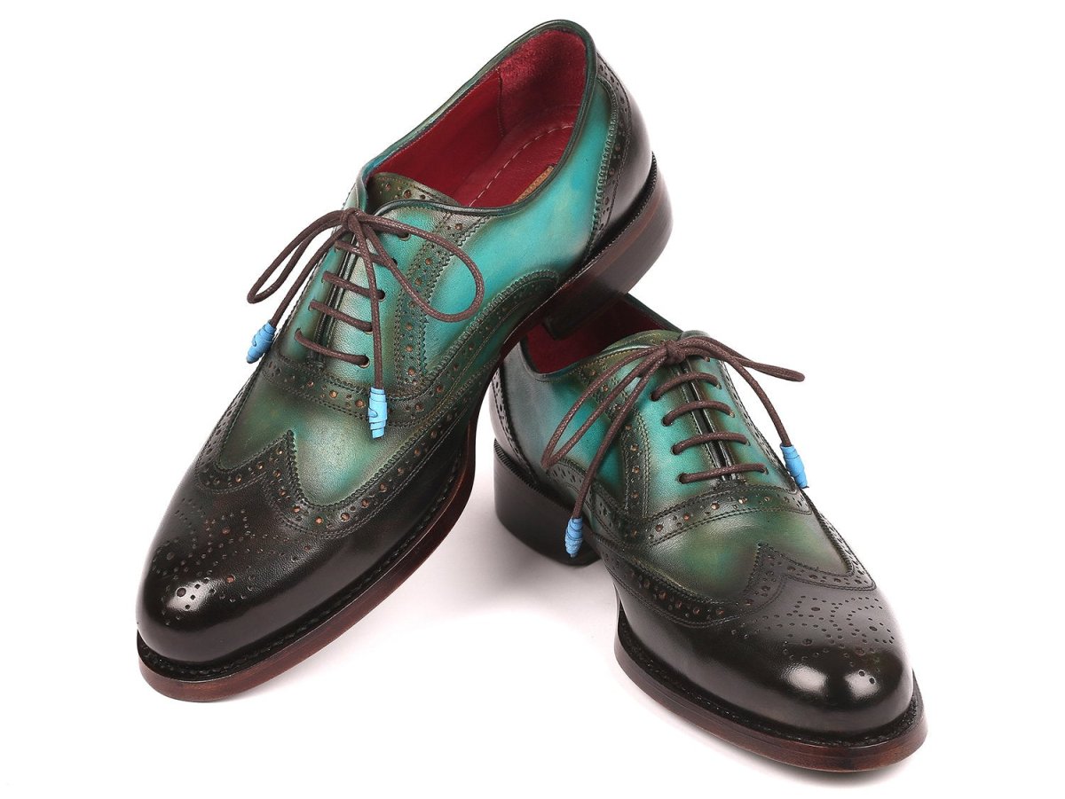 Paul Parkman WIngtip Oxfords Goodyear Welted in Brown And Green Shoes by Paul Parkman – Don't Panic Shoes