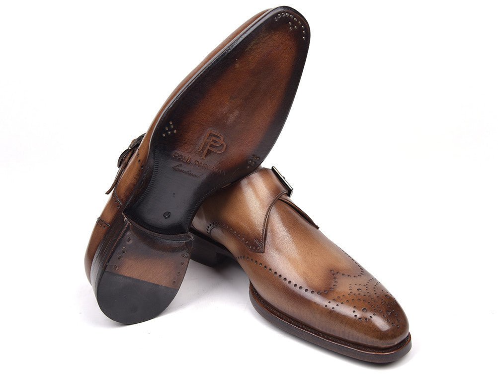 Paul Parkman Wingtip Single Monkstraps Brown And Camel (Id98f54 - Brw) by Paul Parkman – Don't Panic Shoes