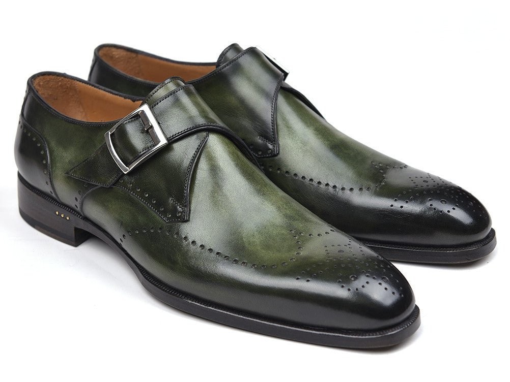Paul Parkman Wingtip Single Monkstraps Green (Id98f54 - Grn) by Paul Parkman – Don't Panic Shoes