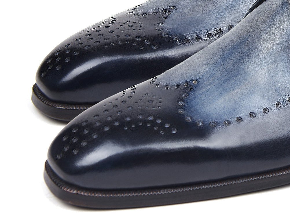 Paul Parkman Wingtip Single Monkstraps Navy (Id98f54 - Nvy) by Paul Parkman – Don't Panic Shoes