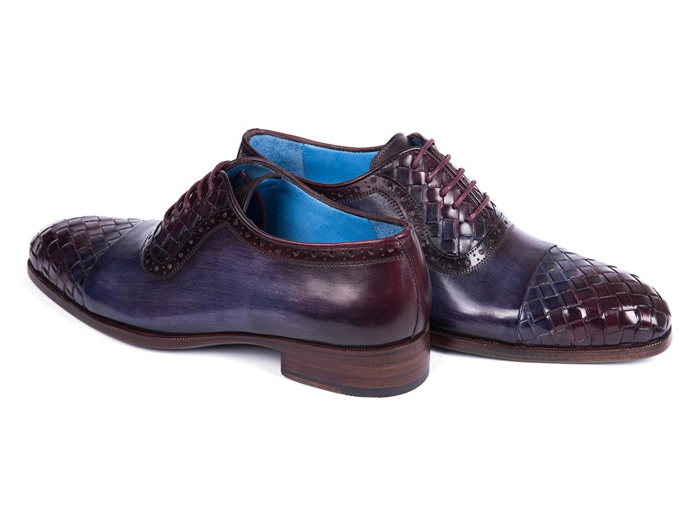 Paul Parkman Woven Leather Captoe Oxfords Navy And Purple (Id49851 - Navy) by Paul Parkman – Don't Panic Shoes