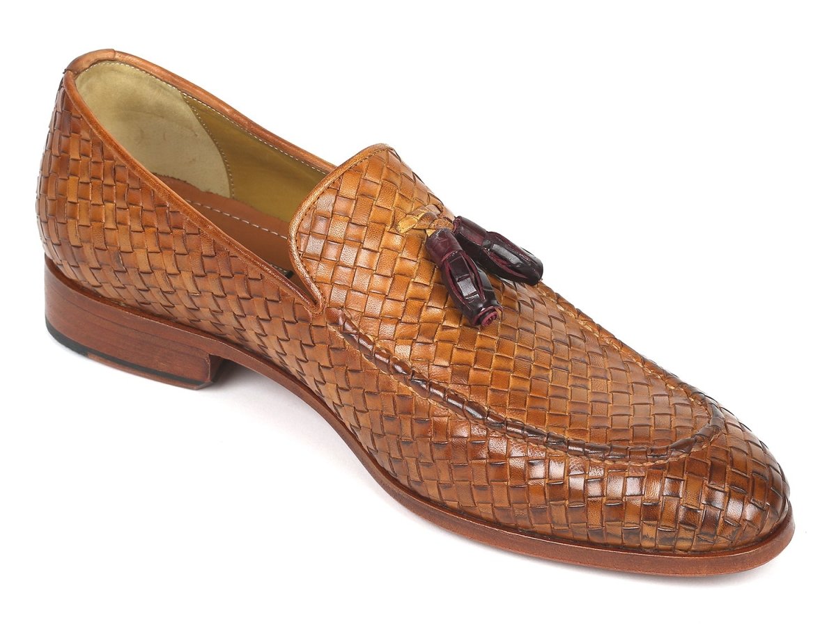 Paul Parkman Woven Leather Tassel Loafers In Camel Shoes by Paul Parkman – Don't Panic Shoes