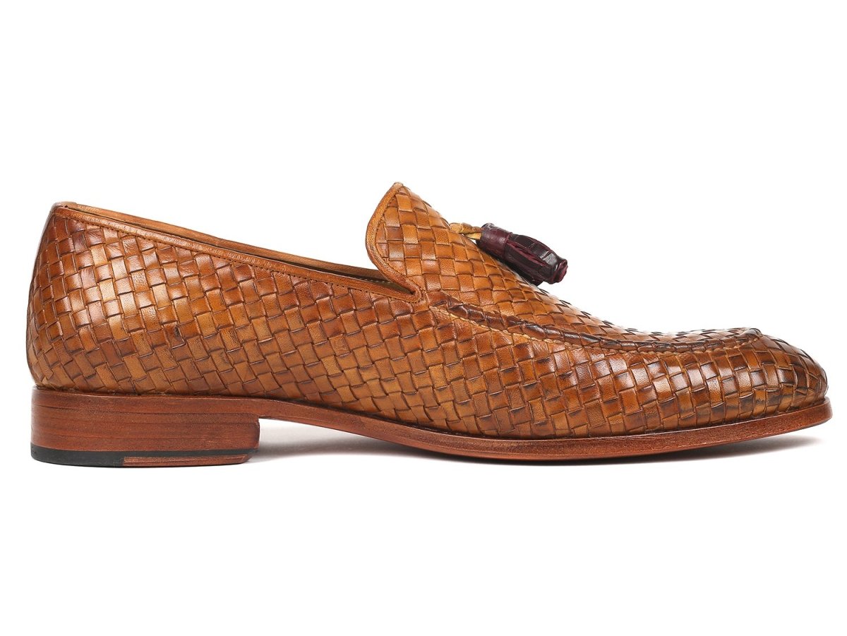 Paul Parkman Woven Leather Tassel Loafers In Camel Shoes by Paul Parkman – Don't Panic Shoes