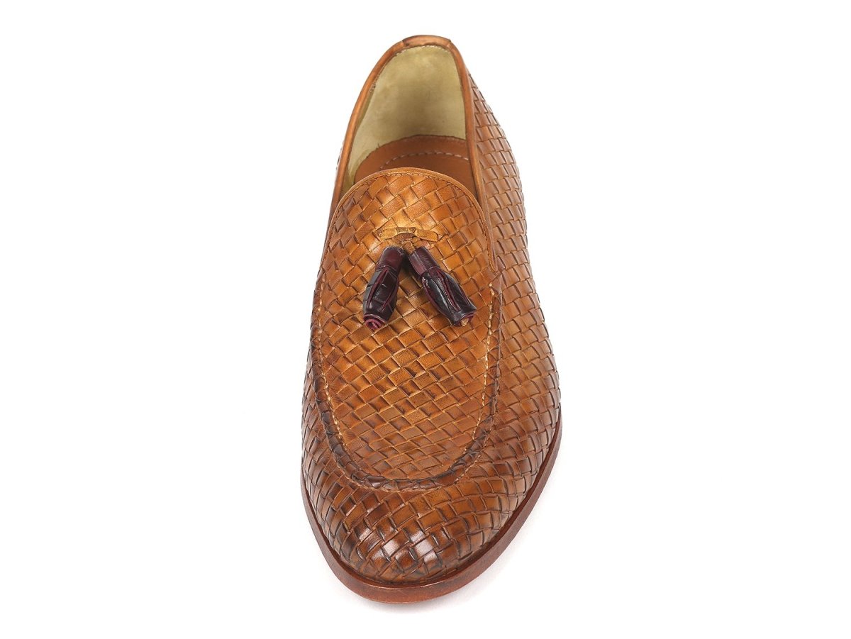 Paul Parkman Woven Leather Tassel Loafers In Camel Shoes by Paul Parkman – Don't Panic Shoes