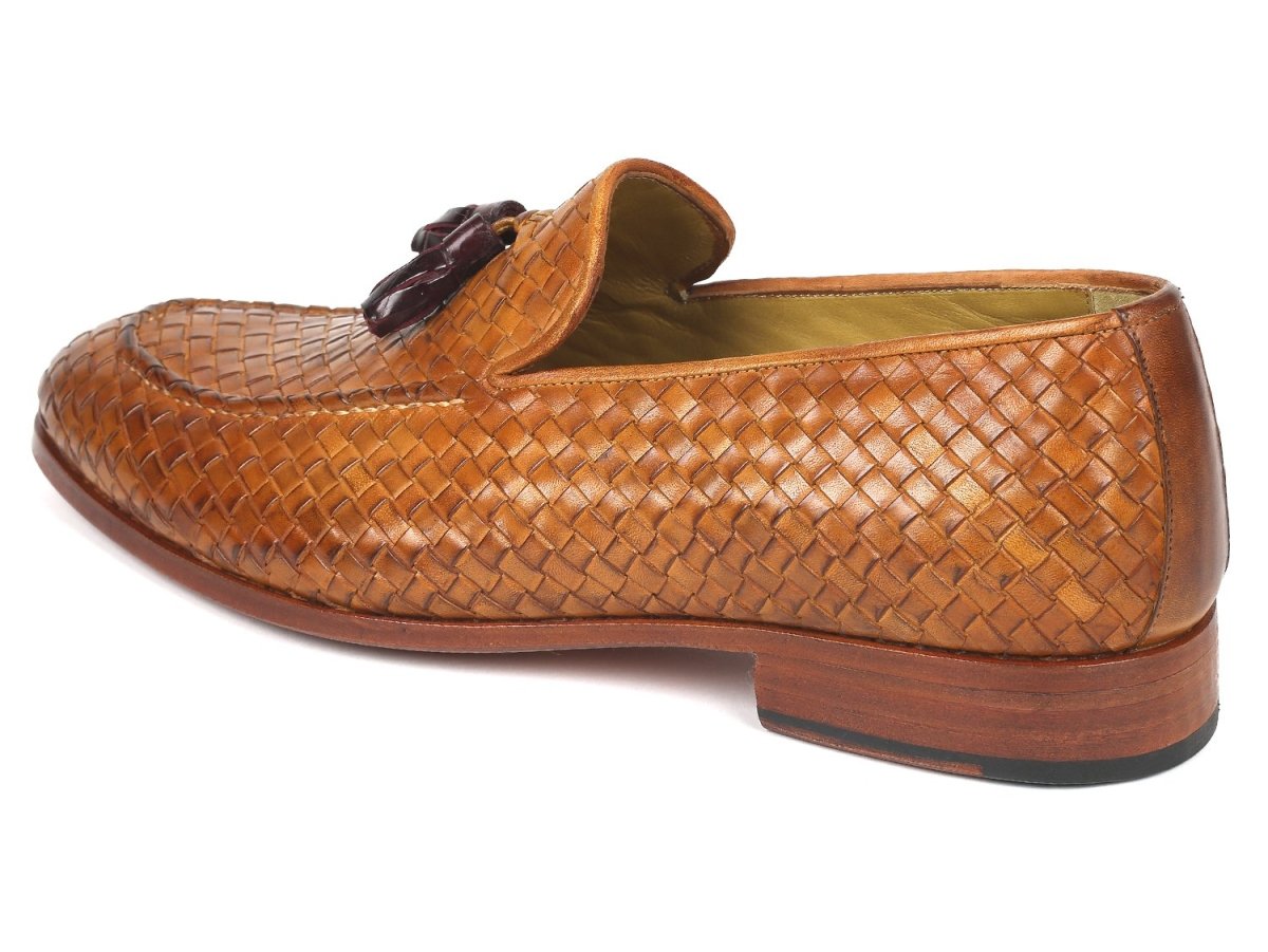 Paul Parkman Woven Leather Tassel Loafers In Camel Shoes by Paul Parkman – Don't Panic Shoes