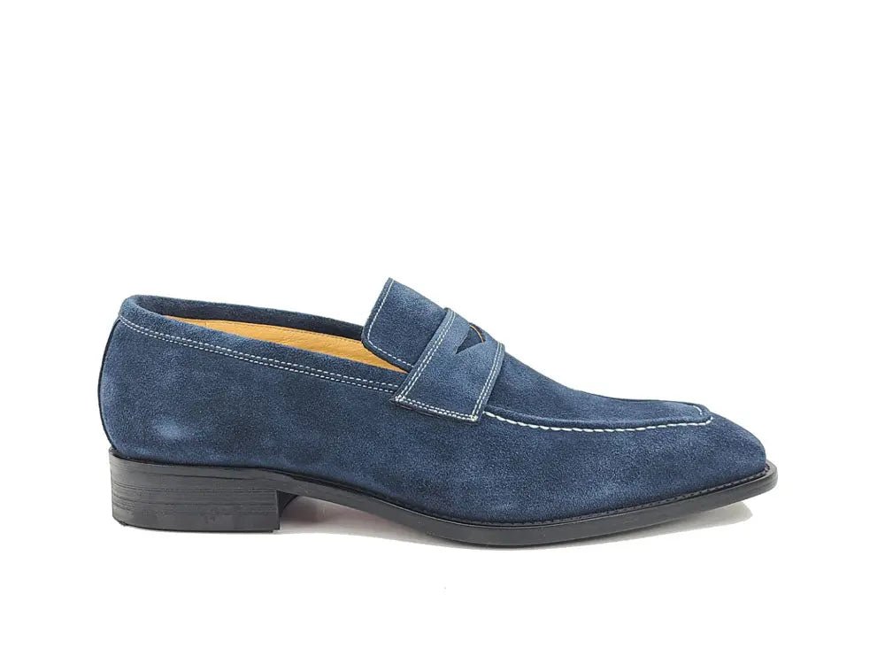 Penny Loafer Contrast Stitching Suede Comfort Ks509 - 36s Shoes by Carrucci Shoes – Don't Panic Shoes