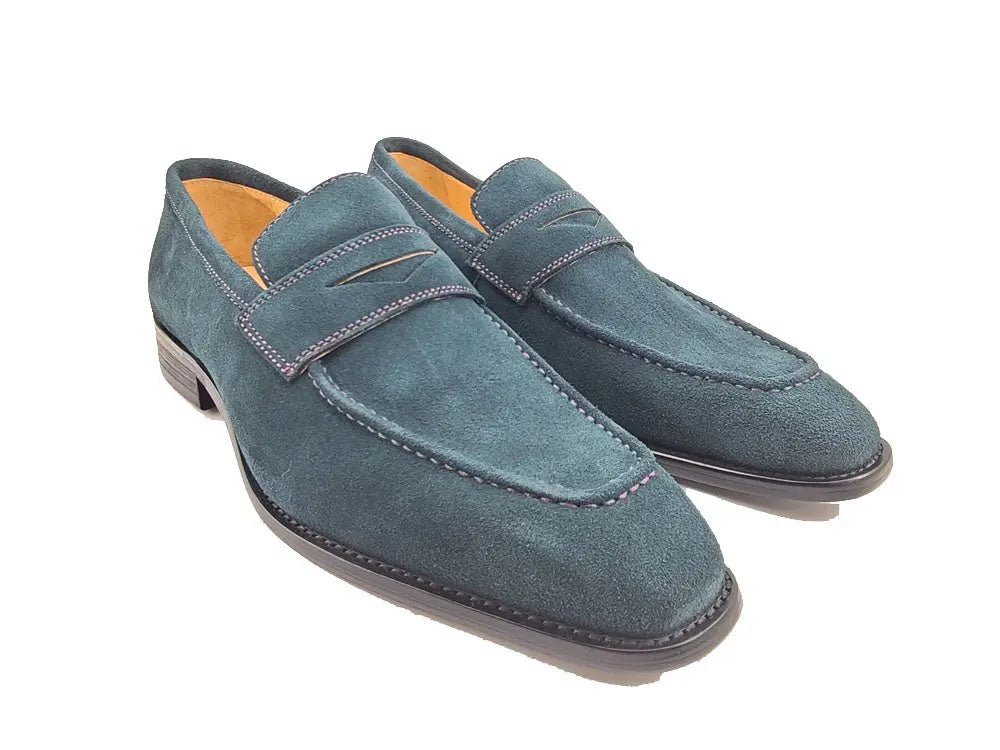 Penny Loafer Contrast Stitching Suede Comfort Ks509 - 36s Shoes by Carrucci Shoes – Don't Panic Shoes