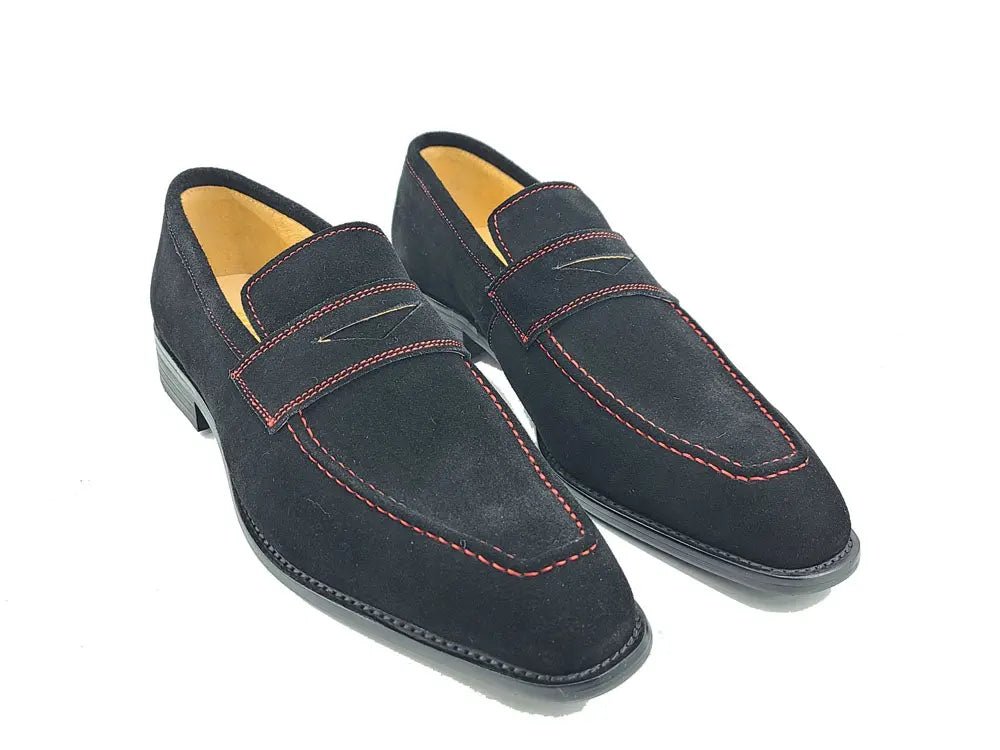 Penny Loafer Contrast Stitching Suede Comfort Ks509 - 36s Shoes by Carrucci Shoes – Don't Panic Shoes