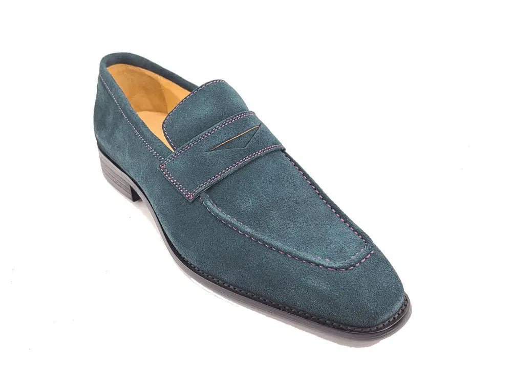 Penny Loafer Contrast Stitching Suede Comfort Ks509 - 36s Shoes by Carrucci Shoes – Don't Panic Shoes