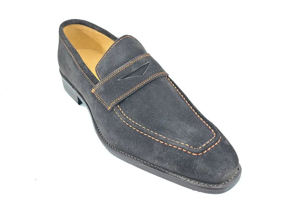 Penny Loafer Contrast Stitching Suede Comfort Ks509 - 36s Shoes by Carrucci Shoes – Don't Panic Shoes
