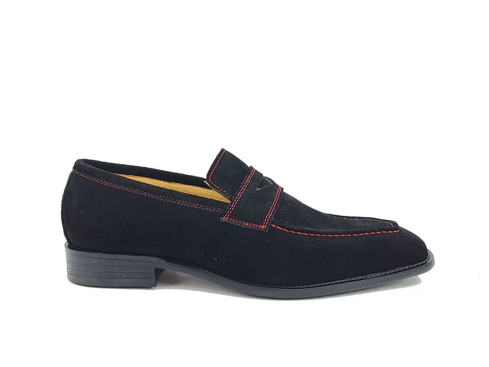 Penny Loafer Contrast Stitching Suede Comfort Ks509 - 36s Shoes by Carrucci Shoes – Don't Panic Shoes