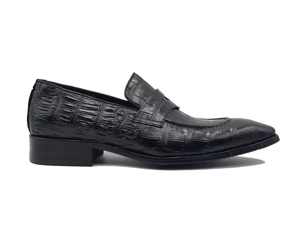 Penny Loafer Premium Alligator Embossed Calfskin Ks503 - 06 Shoes by Carrucci Shoes – Don't Panic Shoes