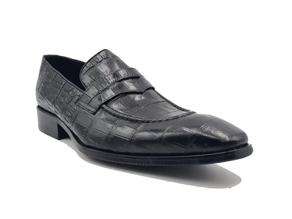 Penny Loafer Premium Alligator Embossed Calfskin Ks503 - 06 Shoes by Carrucci Shoes – Don't Panic Shoes
