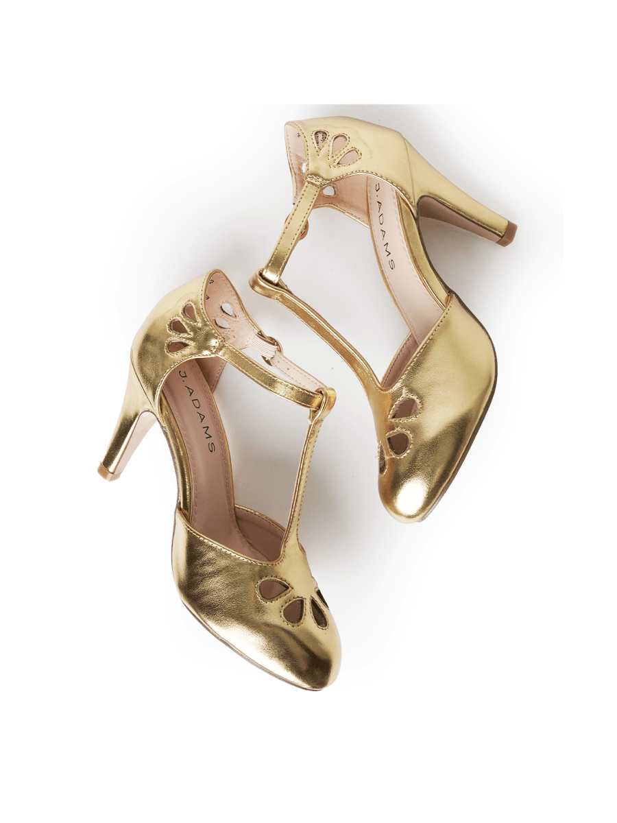Pepper | Gold Heels by J.Adams – Don't Panic Shoes