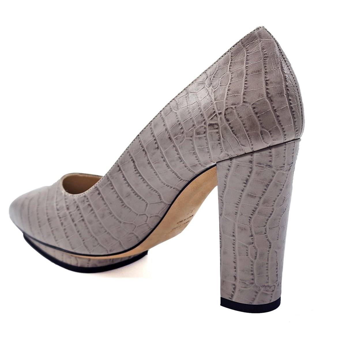 Pippa Platform Pump Women's Taupe Leather 4 Inch Heel Heels by Beautiisoles – Don't Panic Shoes