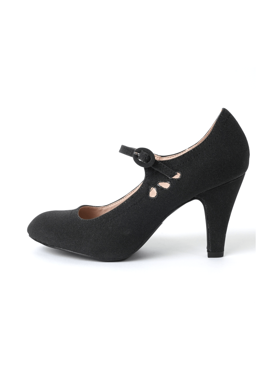 Pixie | Black Glitter Heels by J.Adams – Don't Panic Shoes