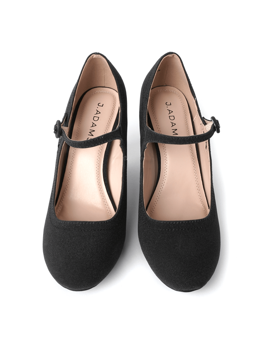 Pixie | Black Glitter Heels by J.Adams – Don't Panic Shoes