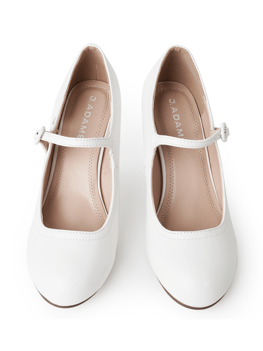 Pixie | White Heels by J.Adams – Don't Panic Shoes