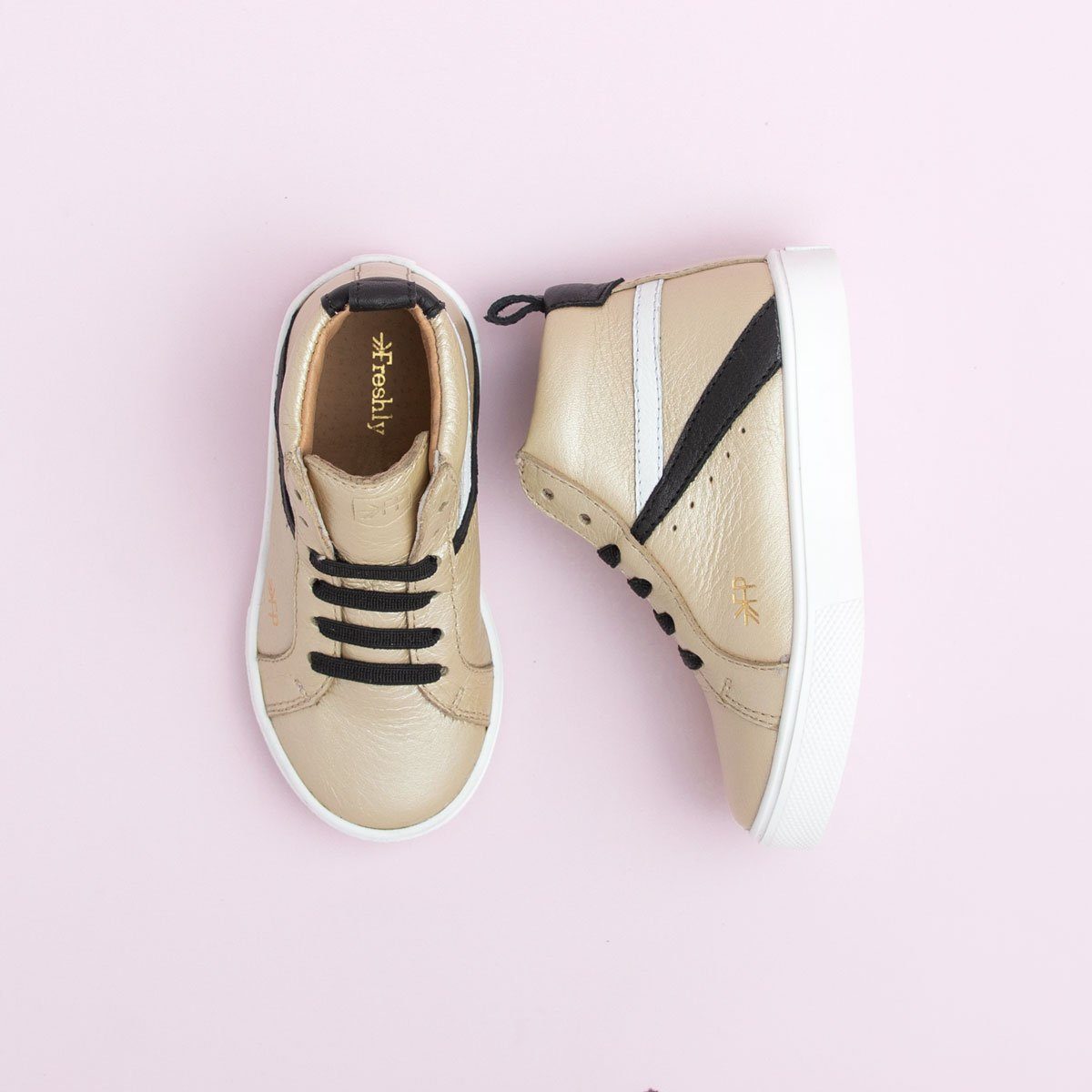 Platinum High Top Sneaker Kids - High Top Sneaker by Freshly Picked – Don't Panic Shoes