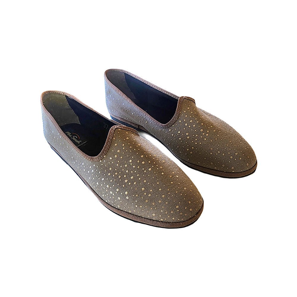 Pois Lurex Ballet Flats Limited Edition Womens Silk Tortora Slip On by Mar Soreli – Don't Panic Shoes