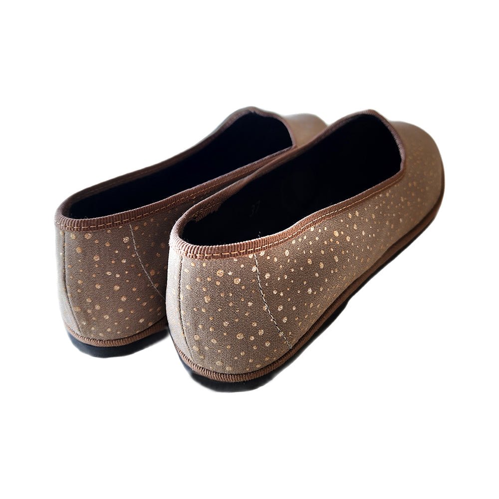 Pois Lurex Ballet Flats Limited Edition Womens Silk Tortora Slip On by Mar Soreli – Don't Panic Shoes