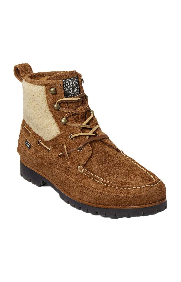Polo Ralph Lauren Suede And Shearling Mid Boots Teak Shoes by Polo Ralph Lauren – Don't Panic Shoes