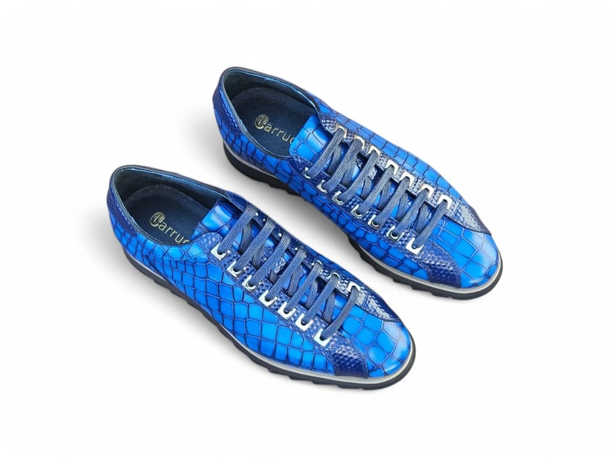 Premium Crocodile Embossed Sneaker Leather Ks626 - 02 Sneakers by Carrucci Shoes – Don't Panic Shoes