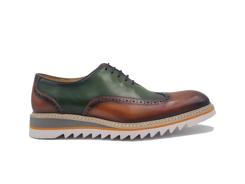 Premium Patina Finish Two Tone Oxford Wingtip Ks552 - 16t Shoes by Carrucci Shoes – Don't Panic Shoes