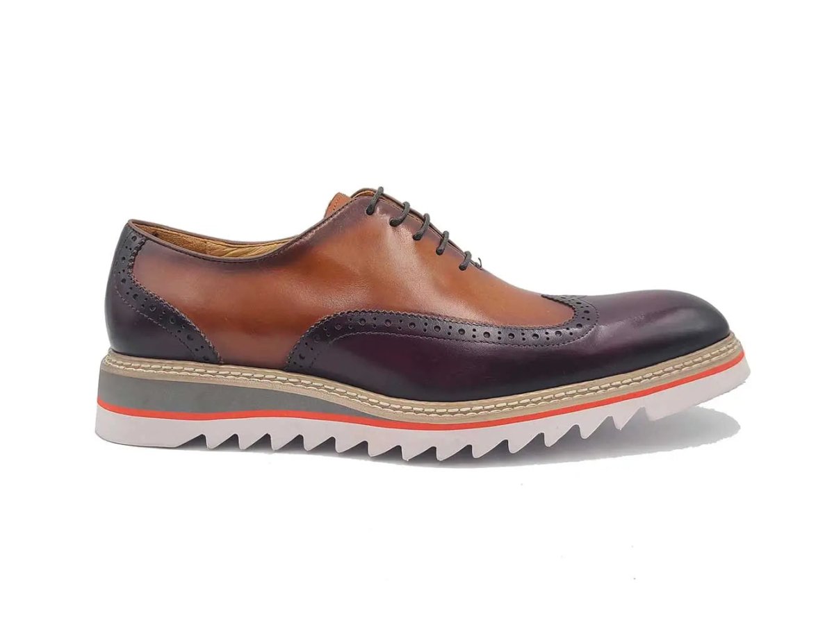 Premium Patina Finish Two Tone Oxford Wingtip Ks552 - 16t Shoes by Carrucci Shoes – Don't Panic Shoes