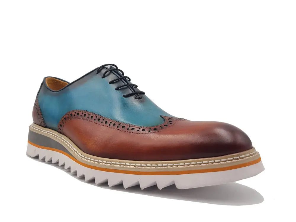 Premium Patina Finish Two Tone Oxford Wingtip Ks552 - 16t Shoes by Carrucci Shoes – Don't Panic Shoes