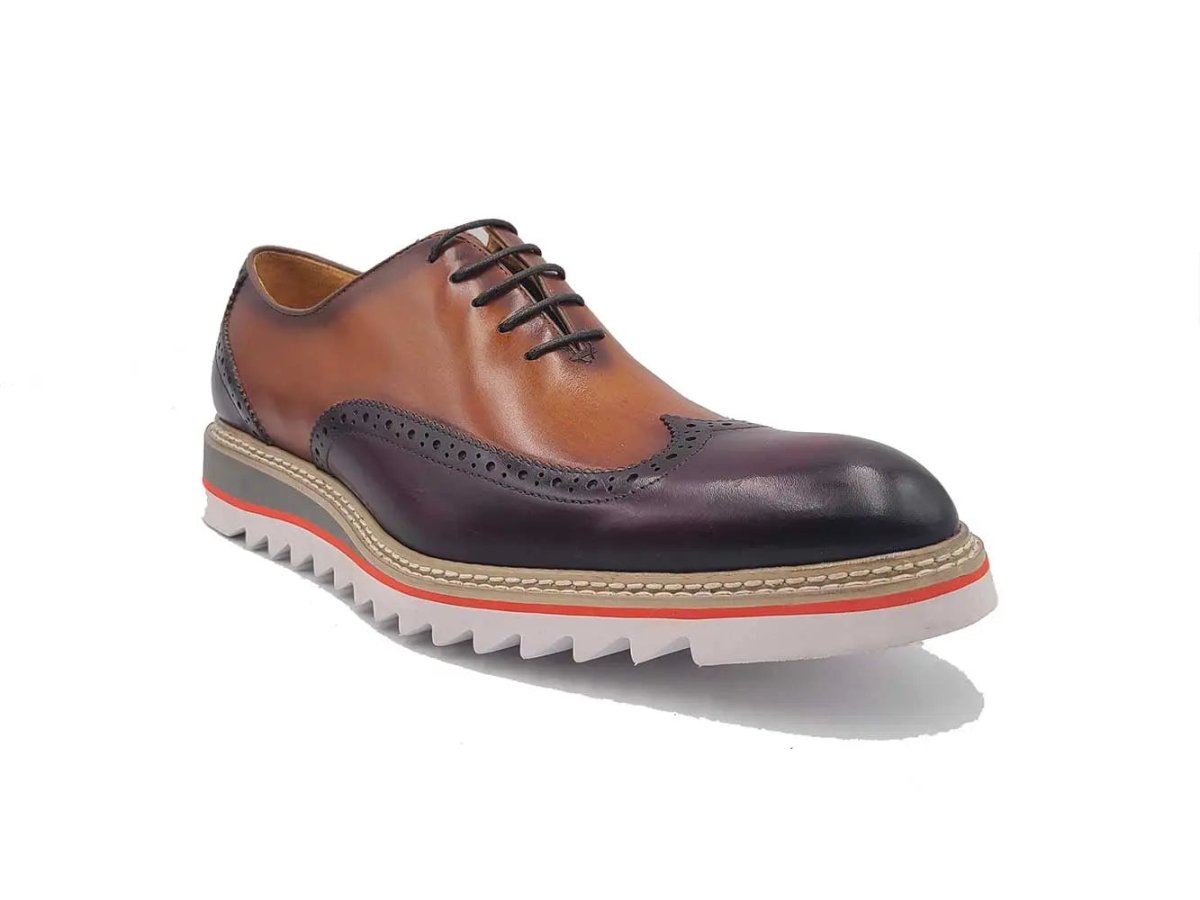 Premium Patina Finish Two Tone Oxford Wingtip Ks552 - 16t Shoes by Carrucci Shoes – Don't Panic Shoes