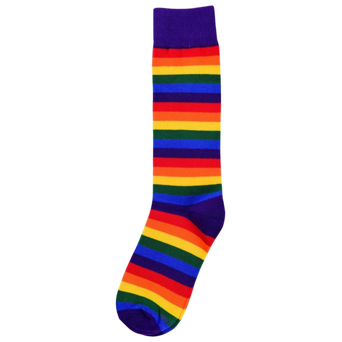 Rainbow Striped Socks Colorful Crew Novelty Comfortable Breathable Everyday Statement Wear Socks by No Cold Feet – Don't Panic Shoes