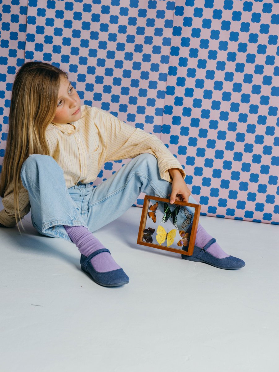 Rania Blue Velcro Non Slip Rubber Sneakers Spain Cushion fashion by Childrenchic – Don't Panic Shoes