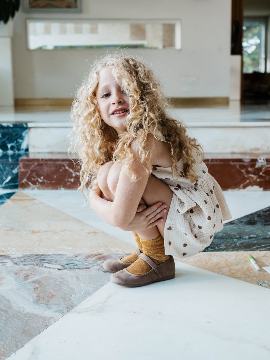 Rania Taupe Adjustable Velcro Non Slip Rubber Soles fashion by Childrenchic – Don't Panic Shoes