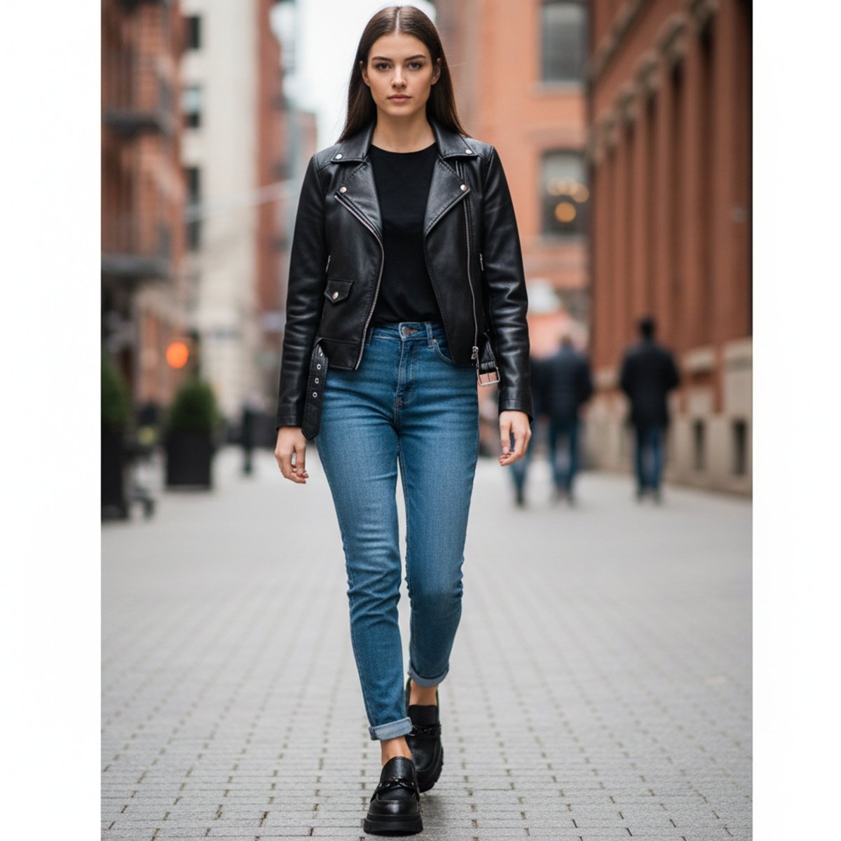 Raquel Leather Shootie Pebbled Leather Lug Sole Chain Bootie by Beautiisoles – Don't Panic Shoes