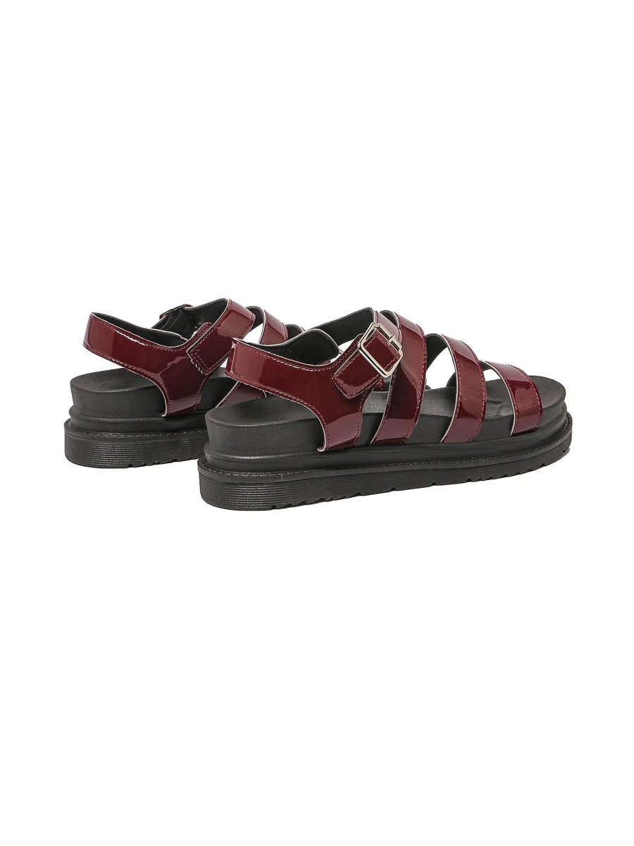 Raven | Burgundy Sandals by J.Adams – Don't Panic Shoes