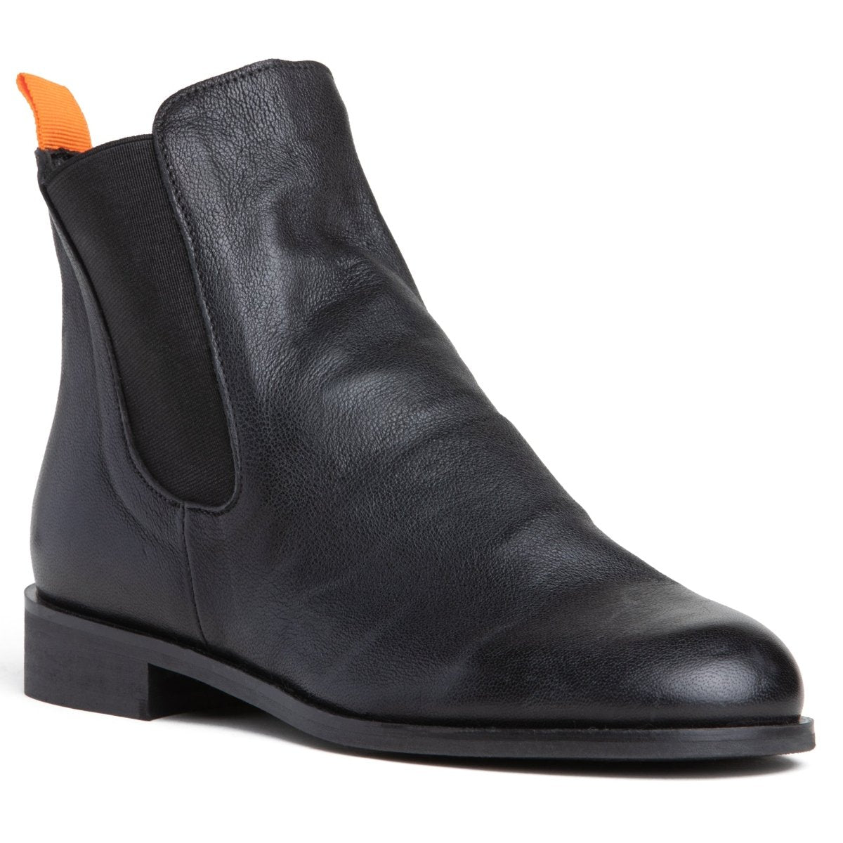 Reba Leather Ankle Bootie Black Slip On Made In Italy Boots by Beautiisoles – Don't Panic Shoes