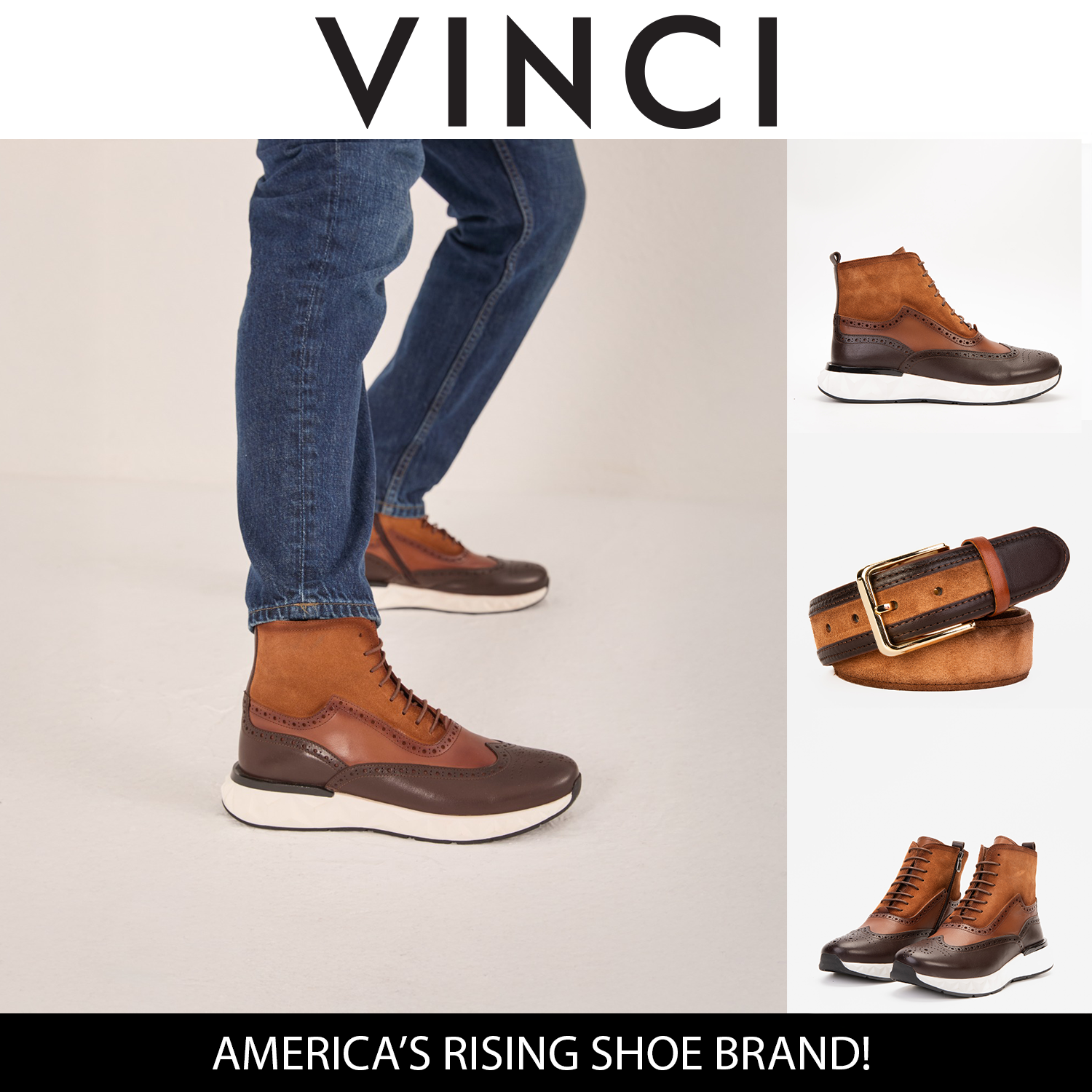 The Regent Brown Leather Wingtip Brogue Men Casual Boot