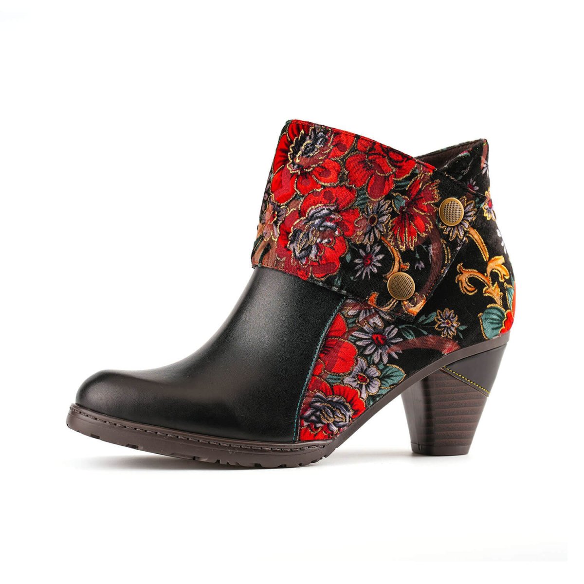 Retro Handmade Radiant Pattern Ankle Boots Booties by Colorstepshoes – Don't Panic Shoes